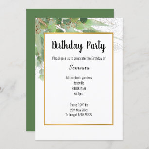NATURE & LACE SAGE OR TOUTE OCCASION INVITATION