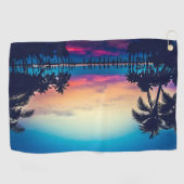 Nature Landscape Pool Palm Trees-25925 Golfhanddoek (Horizontaal)