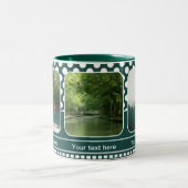 Nature moderne Green Pois Photo Mug (Centre)
