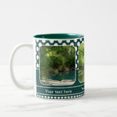 Nature moderne Green Pois Photo Mug (Gauche)