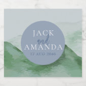 Nature Mountain Forest Vin bouteille Étiquette & S (Étiquettes simples)