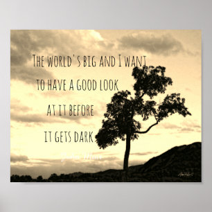 nature Muir citation poster sépia tona