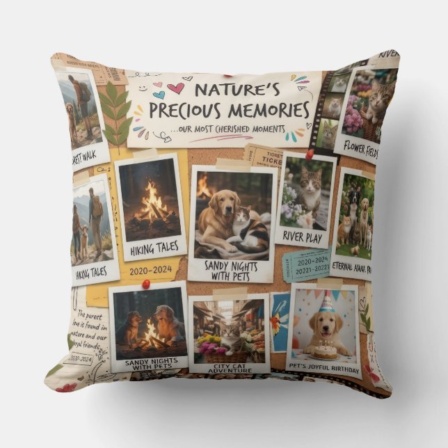 Nature & Pets Memory Collage Design Kussen (Voorkant)