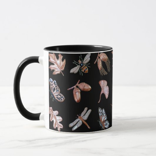 Nature print mug noir (Gauche)
