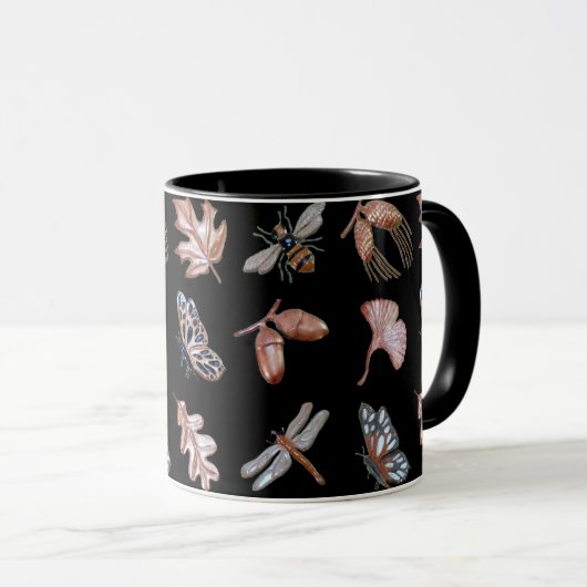 Nature print mug noir (Devant droit)