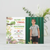 Nature Reptile Anniversaire Fête Invitation (Debout devant)
