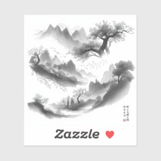 Nature’s Fourfold Beauty in Black & White Sticker