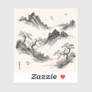 Nature’s Fourfold Beauty in Black & White  Sticker