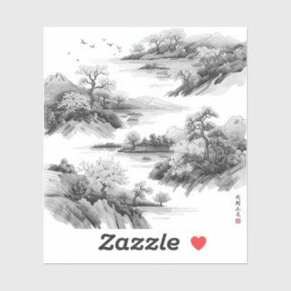 Nature’s Fourfold Beauty in Black & White  Sticker