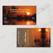 Nature Silhouette Sunset Reflections Carte de visi (Devant / Derrière)