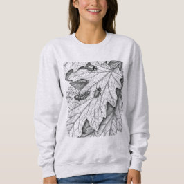 Nature Sketch: Garden Leaves and Insects Hoodie Trui