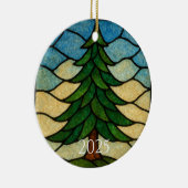 Nature Stained Glass Pine Tree | Christmas Tree Keramisch Ornament (Rechts)