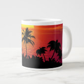 Nature Sunset Palm Trees illustration Extra Grote Beker (Voorkant rechts)