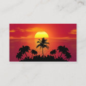 Nature Sunset Palm Trees illustration  Visitekaartje (Achterkant)