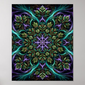Nature synthétique — Affiche de Mandala Fractal AI