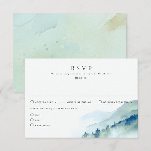 Nature Thématique Mariage Cartes RSVP (Devant / Derrière)