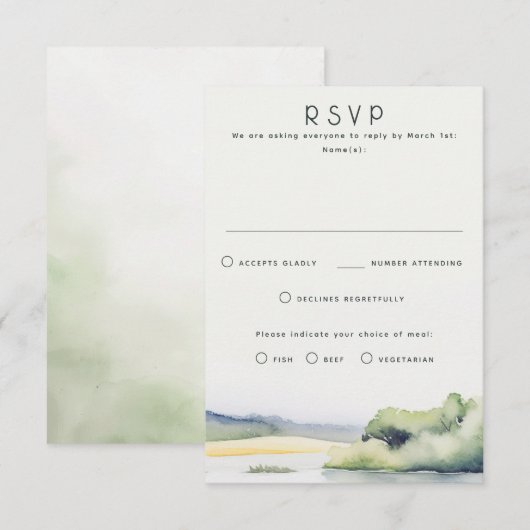 Nature Thématique Mariage Cartes RSVP (Devant / Derrière)