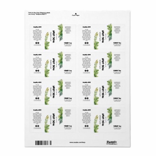 Nature Theme Dropper Bottle Étiquettes (Feuille entière)