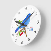 Nature Time – Horloge murale florale à oiseau bleu (Angle)