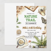 Nature Trail Birthday Invitation Kaart (Voorkant / Achterkant)