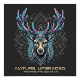 Nature Upgraded - Prismatic Crystal Deer Cyberpunk Perfect Poster