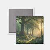 Nature Vue Forêt Magnet 2 pouces Design Rectangle (Recto/Verso)