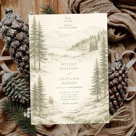Nature Wedding with Pine Trees Mountain Landscape Kaart