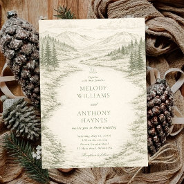 Nature Wedding with Pine Trees Mountain Landscape Kaart