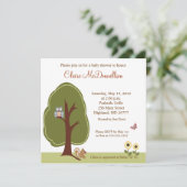 Nature Woodland 5x5 Baby shower Invitation (Debout devant)