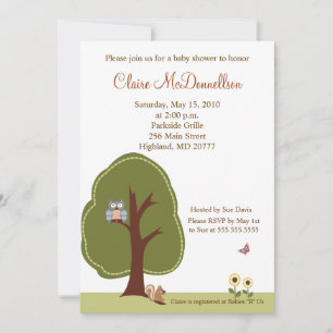 Nature Woodland 5x7 Baby shower Invitation