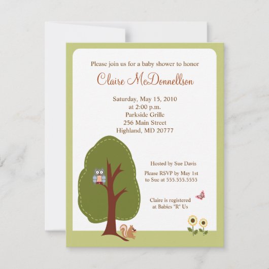 Nature Woodland Terrain Baby shower Invitation (Devant)