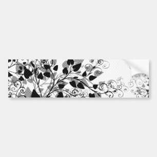 Naturen Zwarte witte florendelsticker Bumpersticker