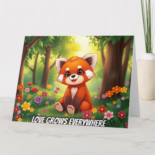Nature's Hug in a Cute Red Panda Kaart (Voorkant)