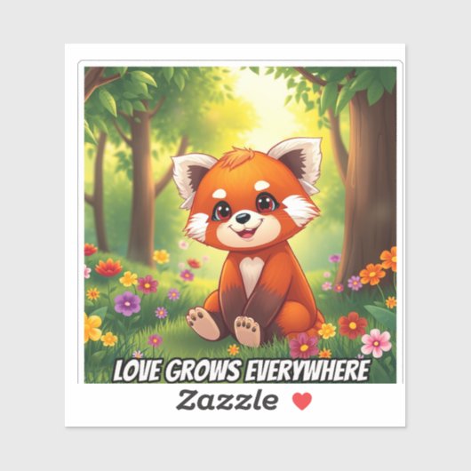 Nature's Hug in a Cute Red Panda Sticker (Vel)