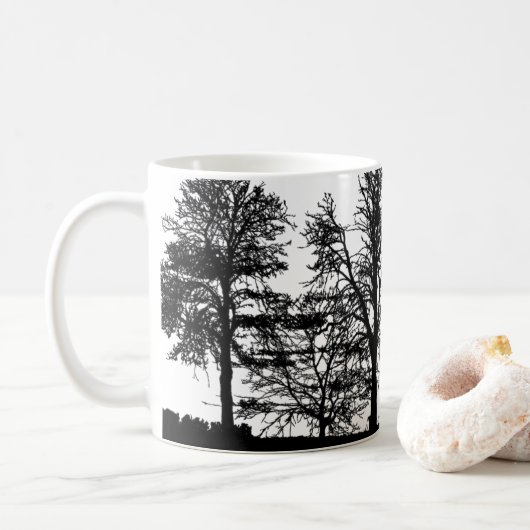 Nature's Serenity Coffee Mug – Tree & Forest Art (Avec donut)