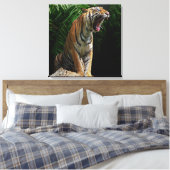 Nature's Wild Animals - Roaring Tiger Canvas Afdruk (Insitu (Slaapkamer))