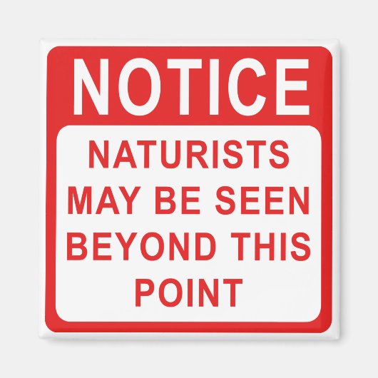 Naturist Camp/Beach Sign Magneet (Voorkant)