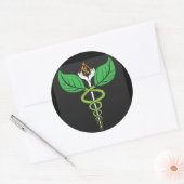 Naturopathic Doctor Caduceus Ronde Sticker (Envelop)