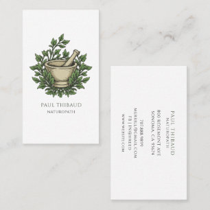 Naturopathic Doctor Waterverf Mortier Pestle Visitekaartje