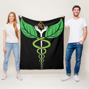 Naturopathische arts Caduceus Blanket Fleece Deken