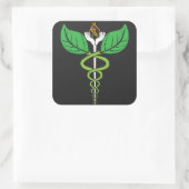 Naturopathische Caduceus-Sticker Vierkante Sticker (Tas)