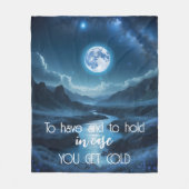 Natuur Abstract Blauw Celestial Night Moon River Fleece Deken (Voorkant)