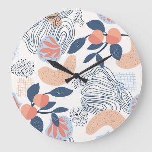 Natuur Abstracte Vormen Naadloos Patroon Grote Klok