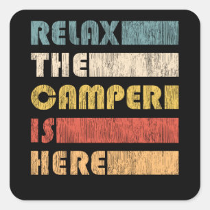 Natuur Adventure Camper Motorhome Campground Gift Vierkante Sticker