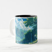 natuur anime stijl tweekleurige koffiemok (Voorkant links)