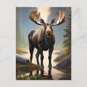 *~* Natuur AP49 MOOSE Forest STREAM Bossen Briefkaart