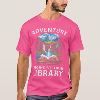 Natuur avontuur begint bij je boekenliefhebber t-shirt