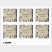 Natuur Beige Tree Bark Gold Lijst Product Labels (Vel)