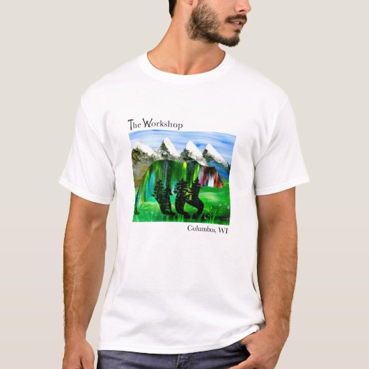 Natuur Bergen Beer Bomen Mannen Basis T-Shirt (Voorkant)