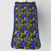 Natuur Blauwe bloemen Golfheadcover (Draai 90)